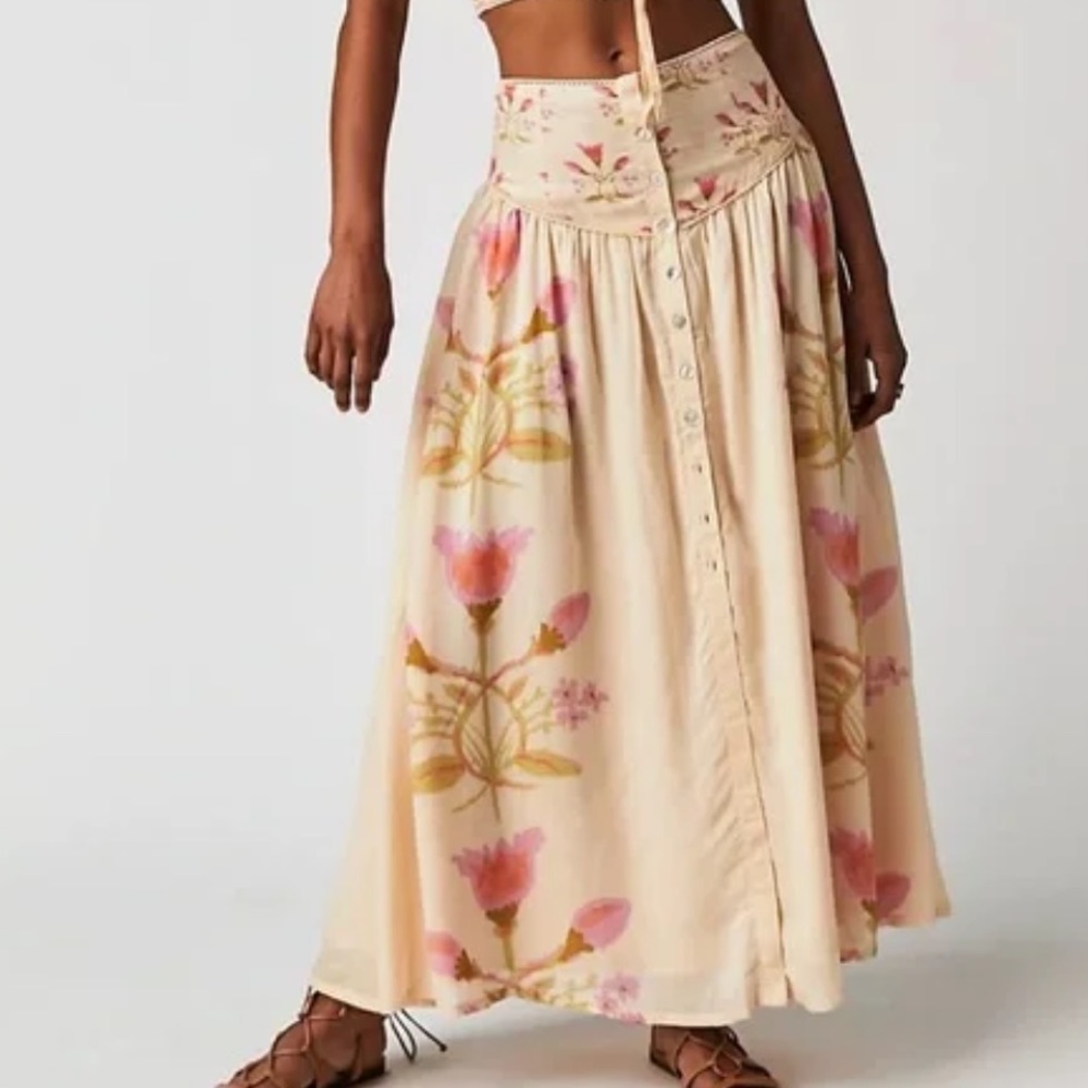Free People Easy To Love Floral Print Skirt